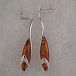 Boucles d'oreilles grande navette argente 